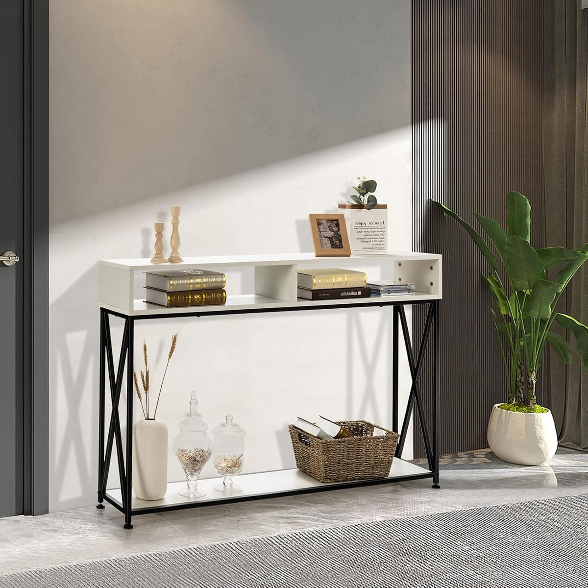 KONSOLENTISCH 79cm Weiß - Weiß, Holz (120/23/79cm) - COSTWAY