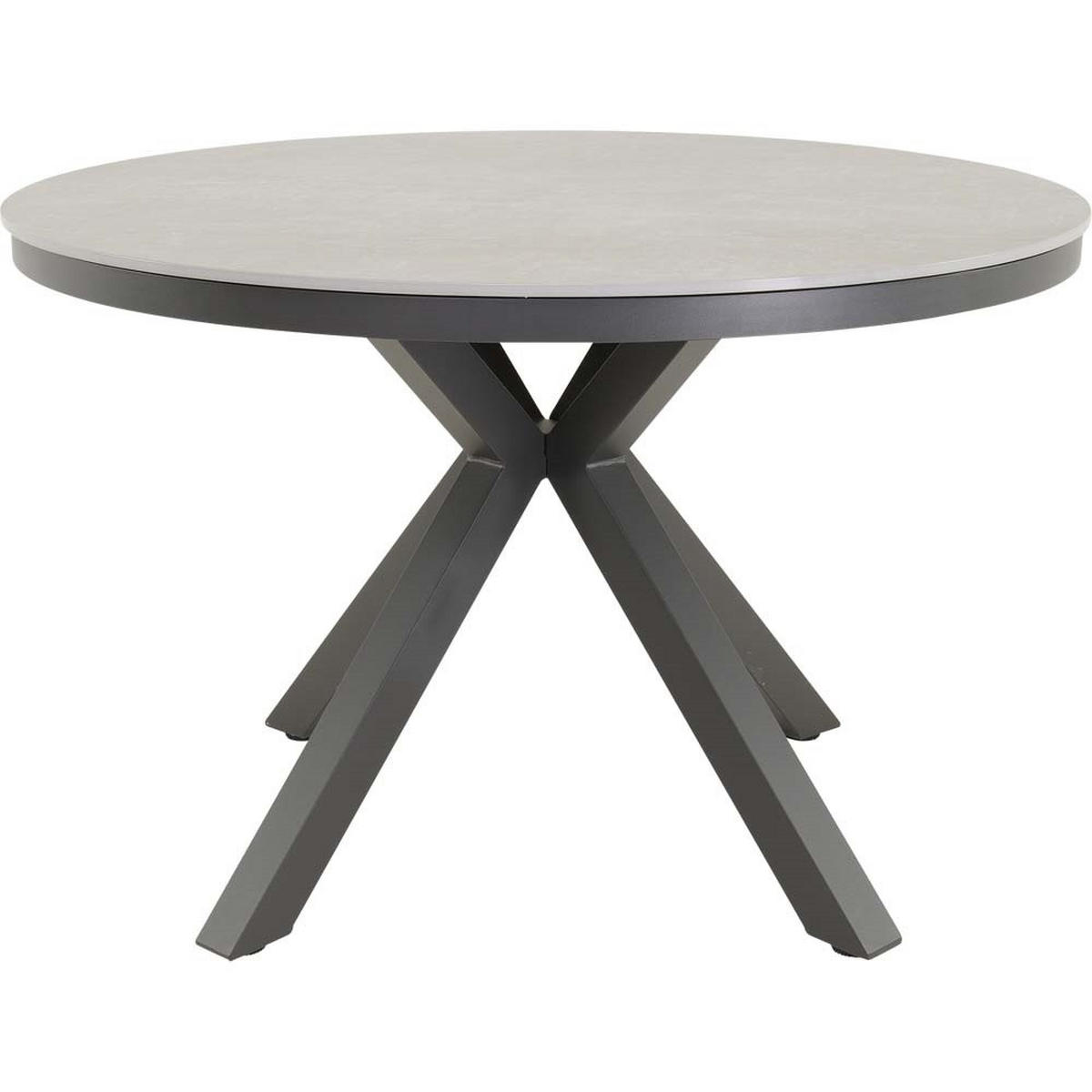 GARTENTISCH Davos - Grau - 118/118/74 cm - Grau, Metall (118/118/74cm) - Lesli Living