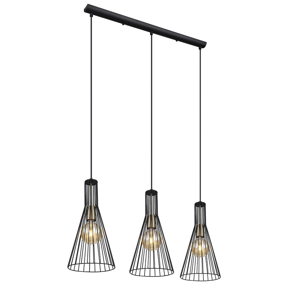LED HÄNGELEUCHTE Metall Matt Schwarz - Schwarz, Metall (84/20/120cm) - Globo Lighting