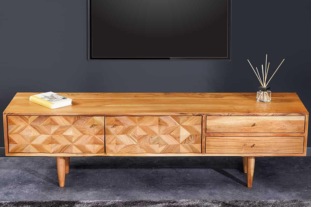 TV-LOWBOARD ALPINE Akazie Natur 145cm - Braun, Holz (145/45/35cm) - riess-ambiente