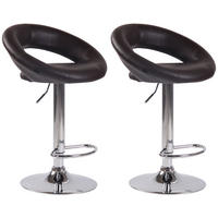 BARHOCKER Olinda Set 2-teilig 80-101x53x47 cm Braun - Braun, Leder (53/80/47cm) - furnicato