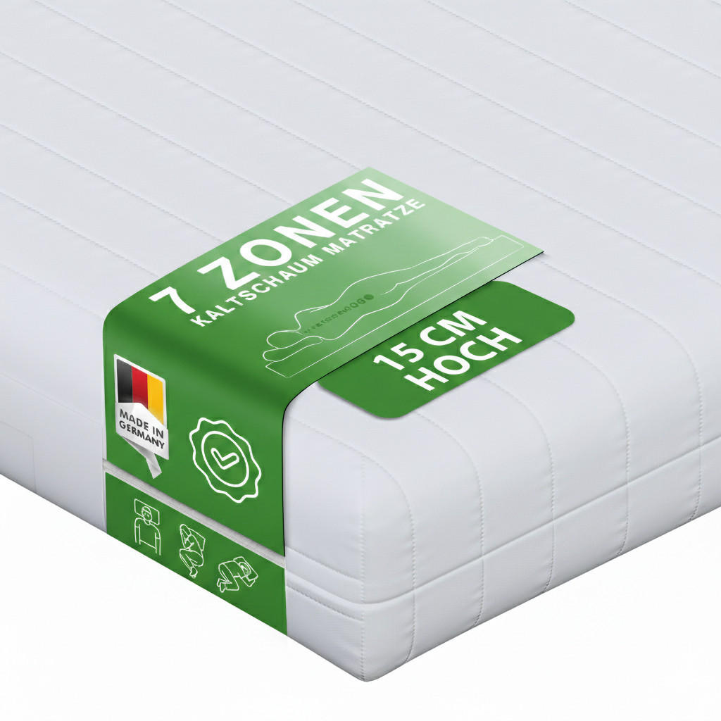 7-ZONEN KALTSCHAUMMATRATZE 70 x 200 - Weiß, Textil (70/200cm) - Schlaftroll