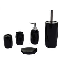BADSET Schwarz 5er-Set - Schwarz, Keramik (13/32/10cm) - MCW