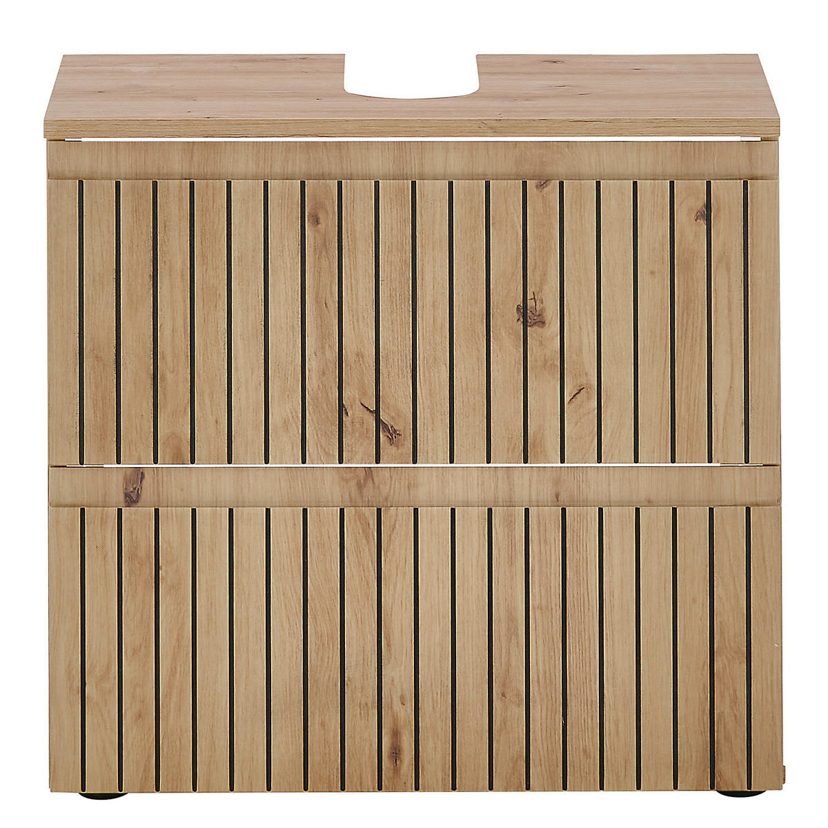 WASCHBECKENUNTERSCHRANK - Schwarz/Eiche Artisan, Holzwerkstoff/Kunststoff (60/57/36cm) - home24