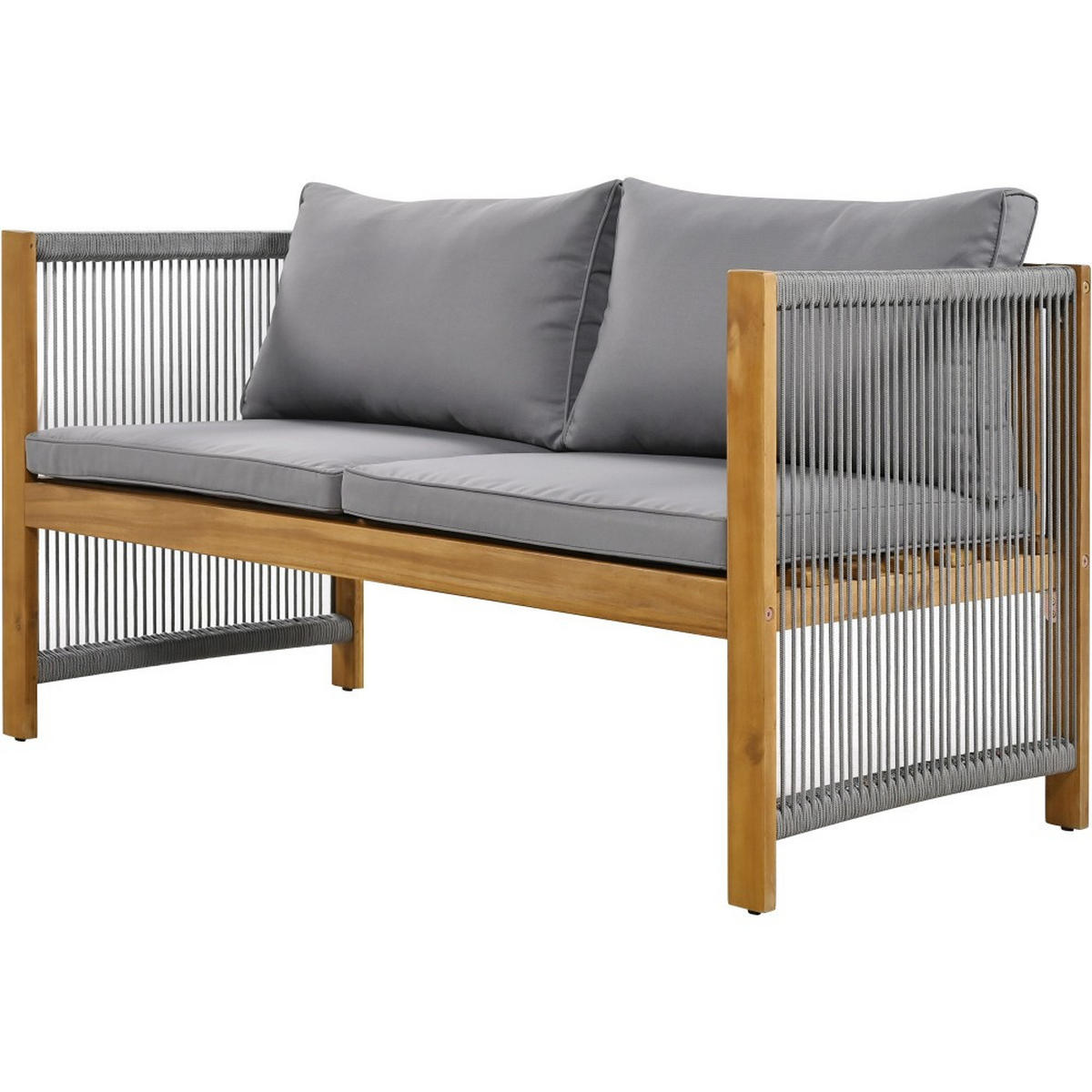 LOUNGEGARNITUR mit bequemem Kissen，Akazie, grau - Grau, Holz - KOMHTOM