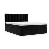 BOXBETT Lume 180/200 cm Schwarz im Kronos Stoff - Schwarz, Holz/Holzwerkstoff (180/200cm) - AltaBeds