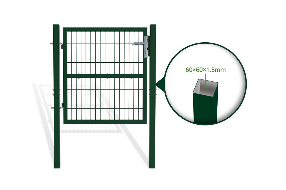 GITTERTOR Razo grün 1m H.100cm Metall - Grün, Metall (106/106cm) - Casanoov