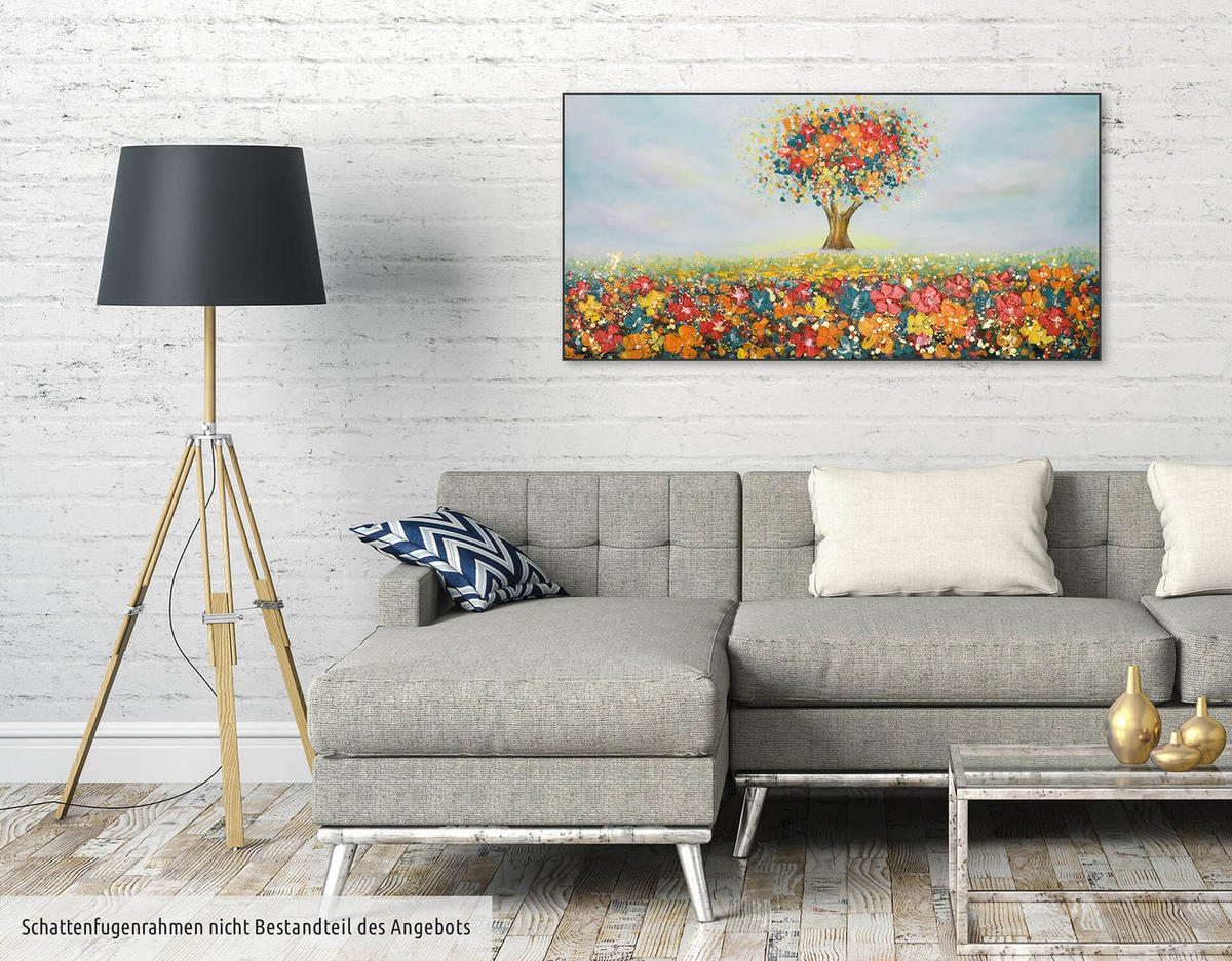 RUČNO SLIKANA AKRILNA SLIKA, 120/60 CM - višebojno, tekstil/drvo (120/60cm) - KUNSTLOFT