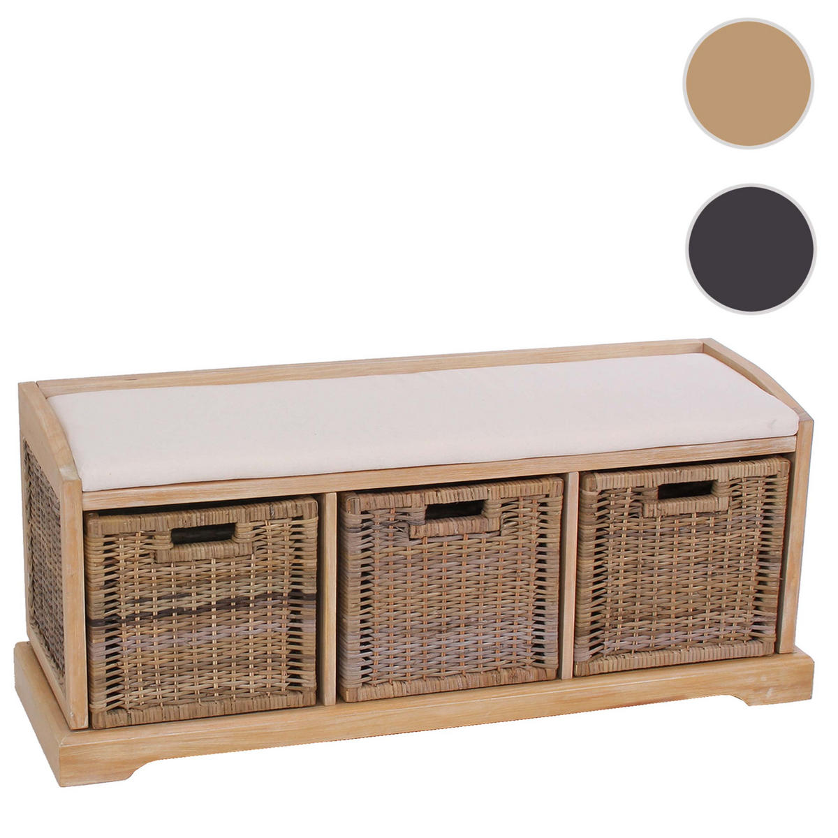 SITZBANK Beige - Beige, Holz (112/46/37cm) - MCW