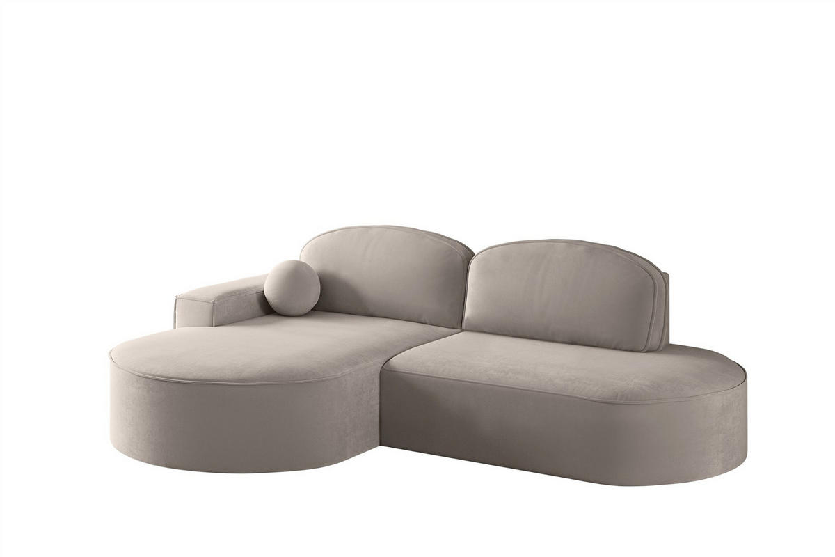 ECKSOFA Girona Mit Schlaffunktion - Hellgrau, Holzwerkstoff/Textil (278/179cm) - Fun Möbel