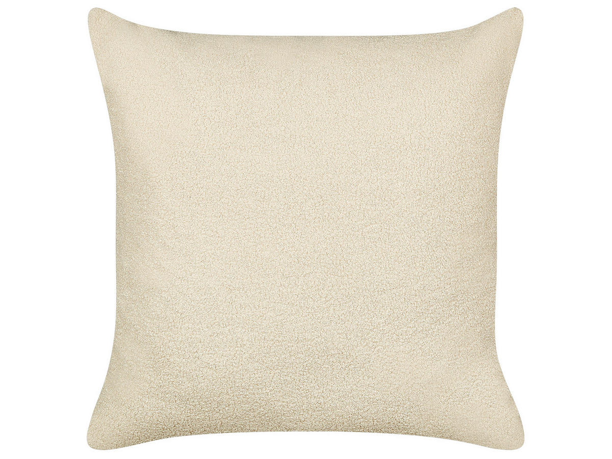Dekokissen 2er-Set Beige 60/60 cm Leuzea - Beige, Textil (60/60cm) - Beliani