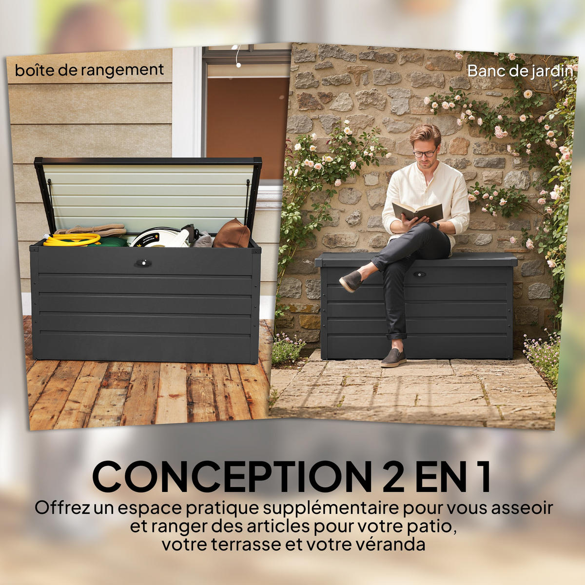 KISSENBOX DE-18681 Dunkelgrau - Dunkelgrau, Metall (62/62/120cm) - ComfortXL