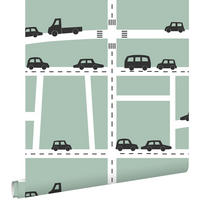 TAPETE Autos 53 cm x 10.05 m - Grün, Papier (53/0.1cm) - ESTAhome