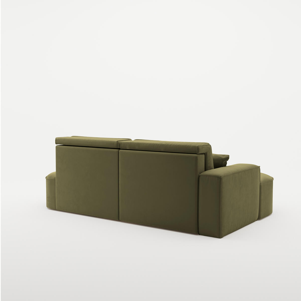 ECKSOFA Modena Pro - Komfort Und Stil Stoff Salvador Olive Links - Hellgrün, Holz (278/179cm) - Kaiser Möbel