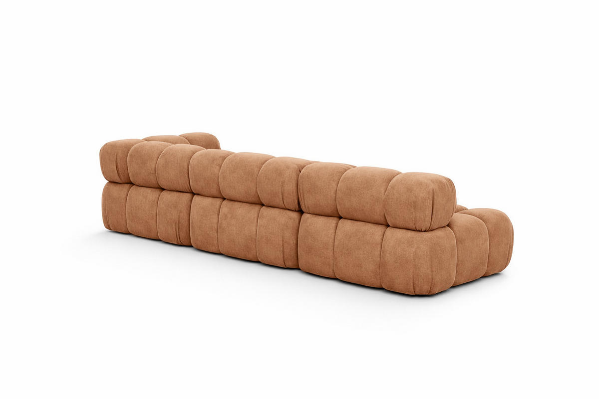 ECKSOFA L-Form Modulare, Veloursstoff Salvador, Dunkelbeige, Links, Selia - Beige, Holz (285/160cm) - Kaiser Möbel