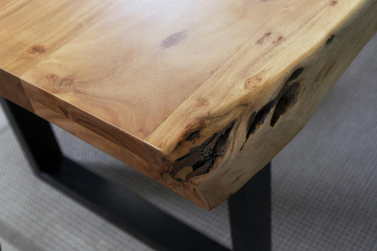 ESSTISCH CALI - Beige/Schwarz, Holz/Metall (100/200/77cm) - SAM