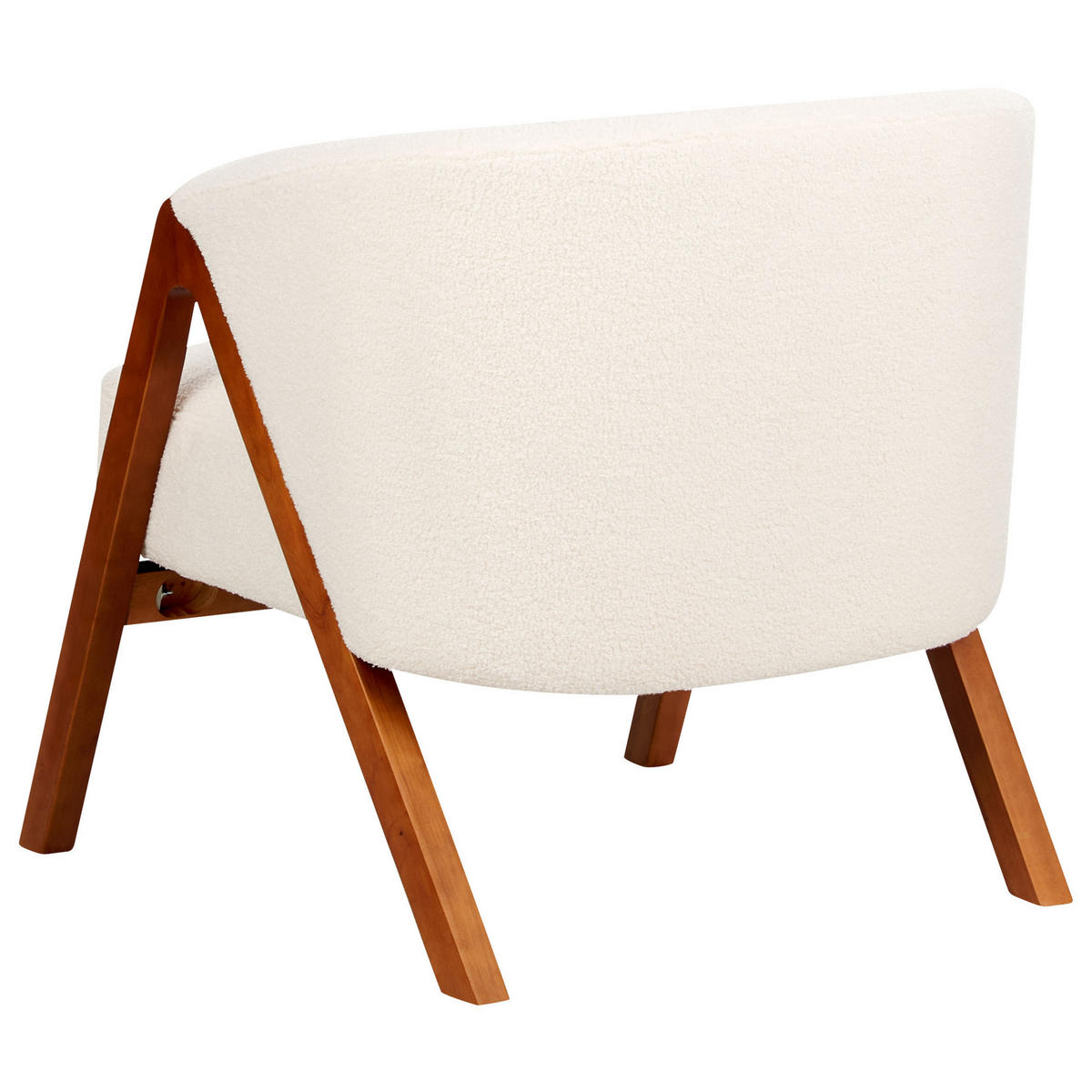 SEESEL Bouclé Weiß Skei - Dunkelbraun/Weiß, Textil (67/69/66cm) - Beliani