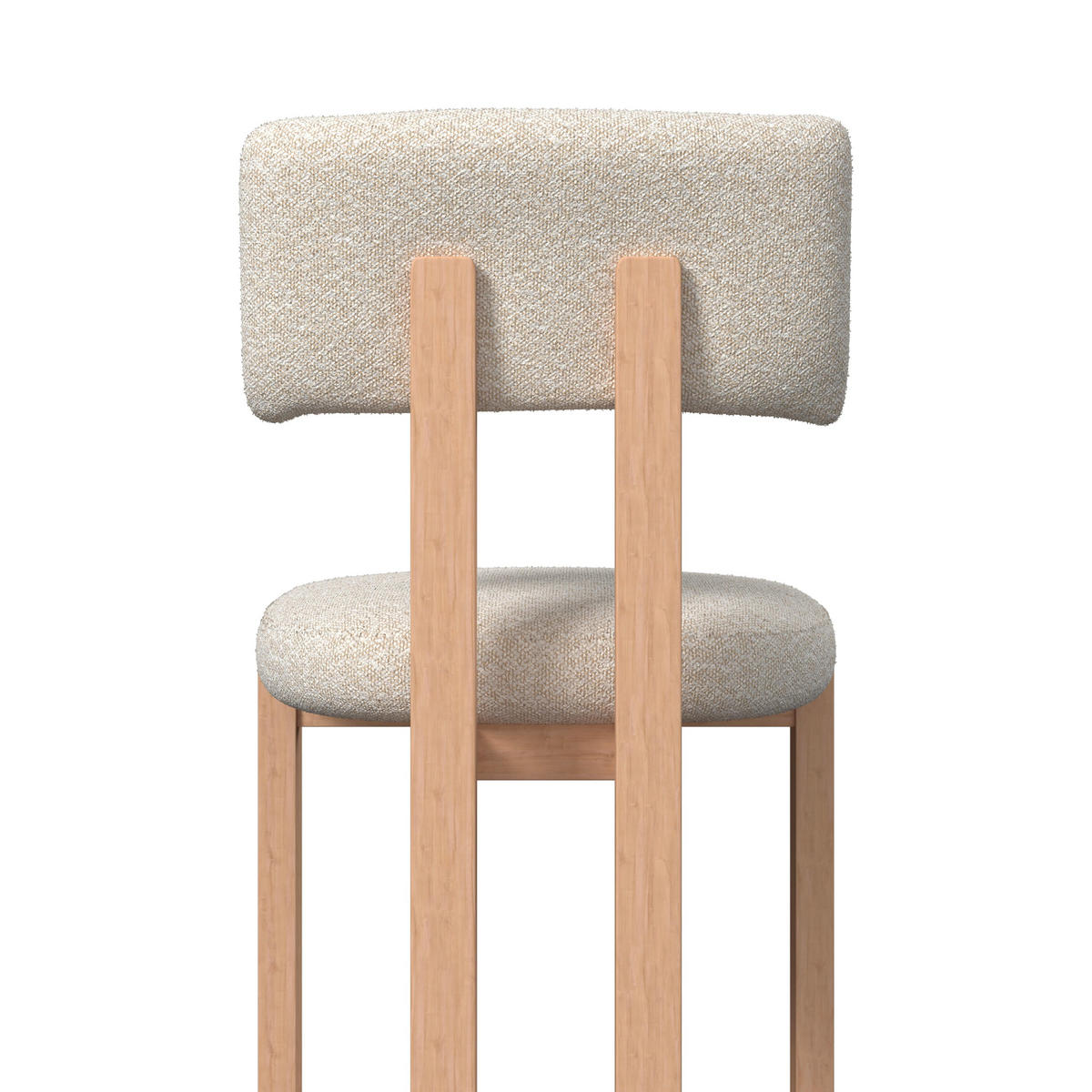 BARHOCKER Jonna Creme Bouclé Gepolstert - Creme, Holz (51/102/54cm)
