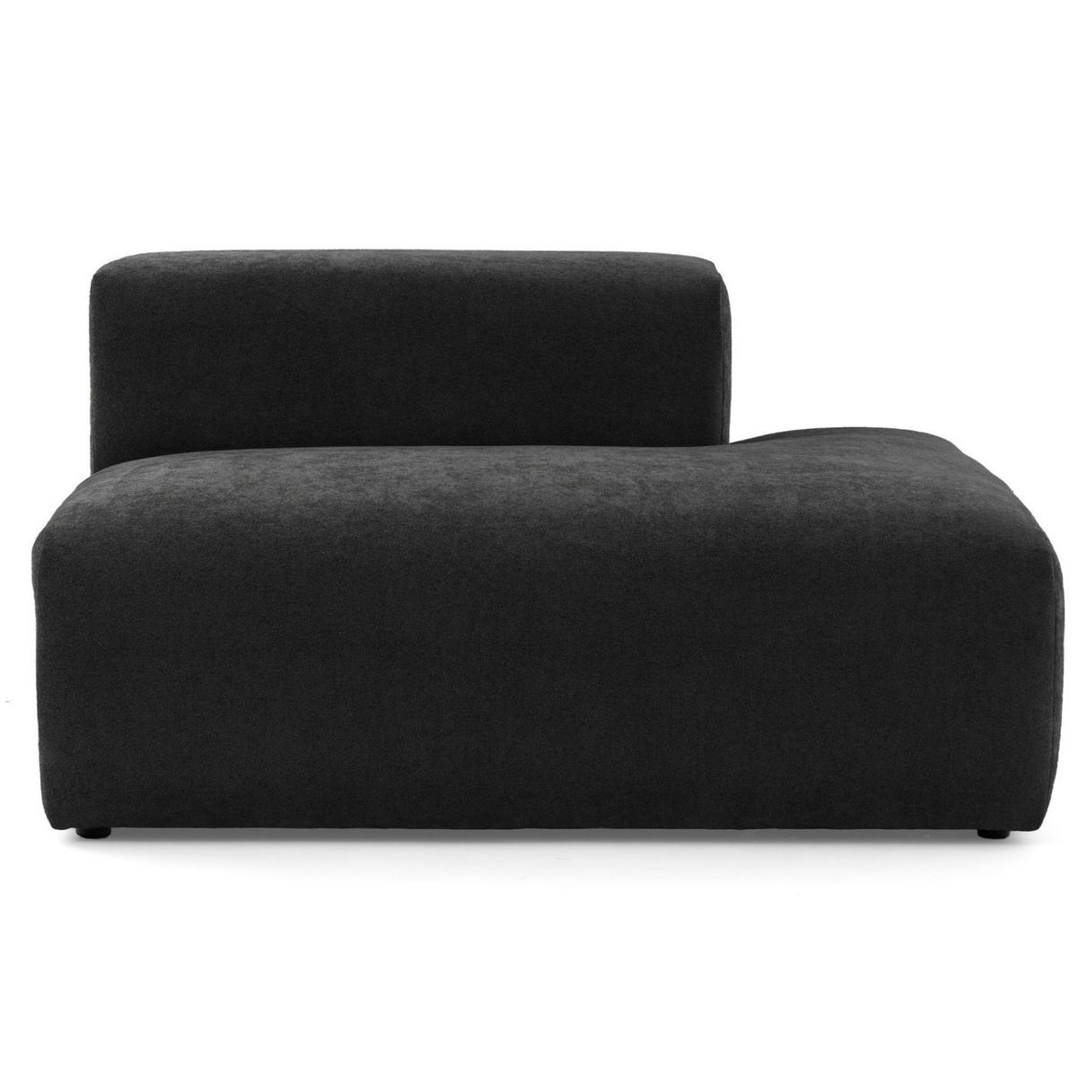 3-SITZER modulares Sofa HEAVEN SET 1 Rechts, Breite 255 cm Webstoff Schwarz - Schwarz, Holz/Kunststoff (102/71/255cm) - Muffo