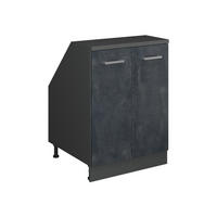 KUHINJSKI ORMAR ZA KOSINE KROVA R-Line Crni Beton 60 cm s 2 vrata, korpus ormara dubine 60 cm - crna/antracit, drvni materijal (60/83.8/60cm) - Vicco