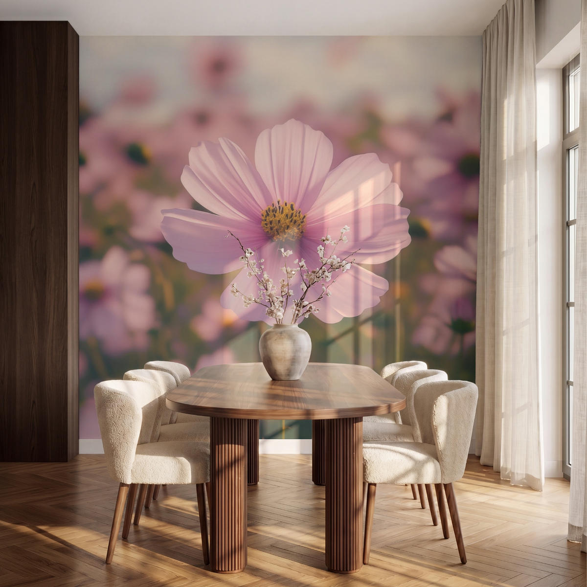 TAPETE - Blumen - Lila - Unscharf - 220x240 cm - Rosa, Papier (220/240cm) - OnlyWow