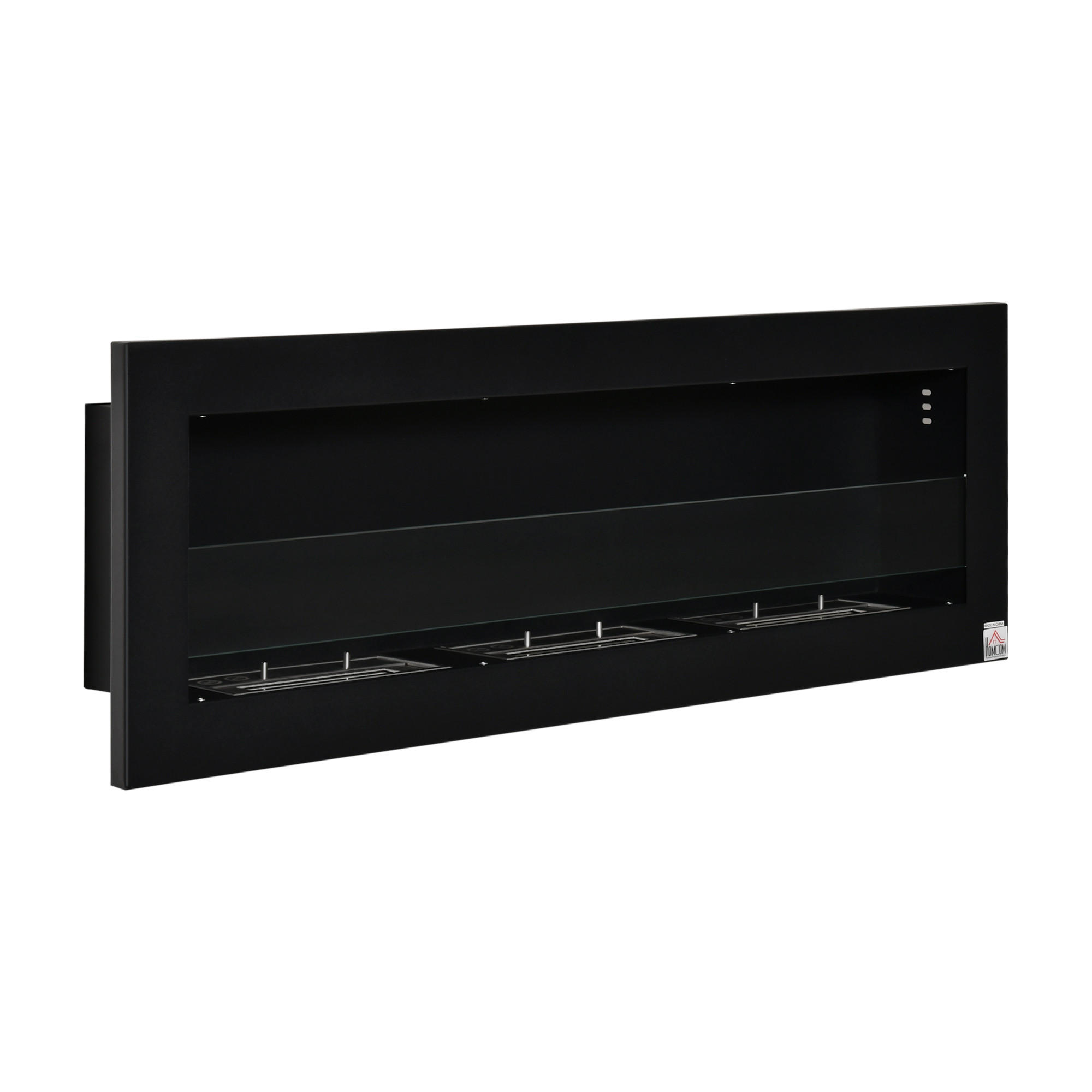 ETHANOL-KAMIN Bio-Ethanol-Brenner 3 Brennboxen 3 Std. Brenndauer Schwarz - Schwarz, Metall (15/40/120cm) - HOMCOM
