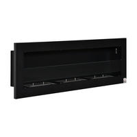 ETHANOL-KAMIN Bio-Ethanol-Brenner 3 Brennboxen 3 Std. Brenndauer Schwarz - Schwarz, Metall (15/40/120cm) - HOMCOM