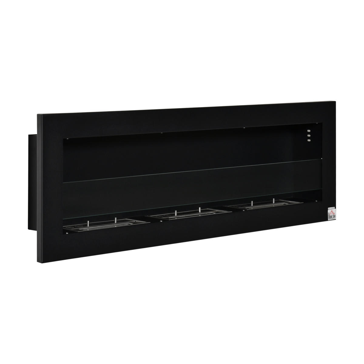ETHANOL-KAMIN Bio-Ethanol-Brenner 3 Brennboxen 3 Std. Brenndauer Schwarz - Schwarz, Metall (15/40/120cm) - HOMCOM