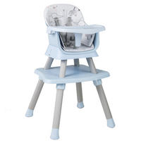 KINDERHOCHSTUHL mit Sicherheitsgurt & abnehmbarem Trichter blau - Blau, Kunststoff (58/98/58cm) - COSTWAY