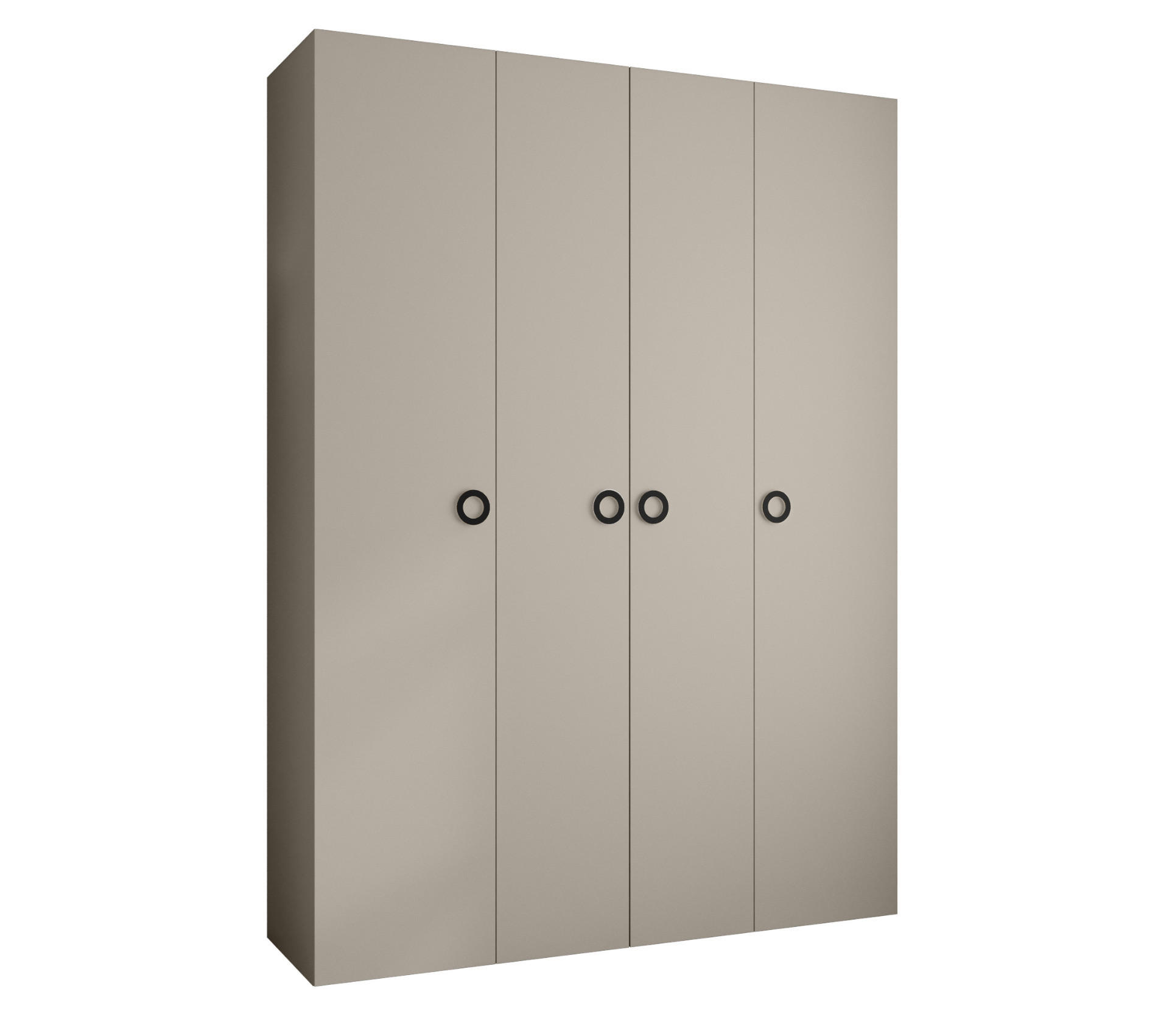 DREHTÜRENSCHRANK 245,5/180/50 4-türig - Kaschmir/Schwarz, Holz/Metall (180/245.5/50cm) - Abiks Möbel