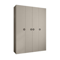DREHTÜRENSCHRANK 245,5/180/50 4-türig - Kaschmir/Schwarz, Holz/Metall (180/245.5/50cm) - Abiks Möbel