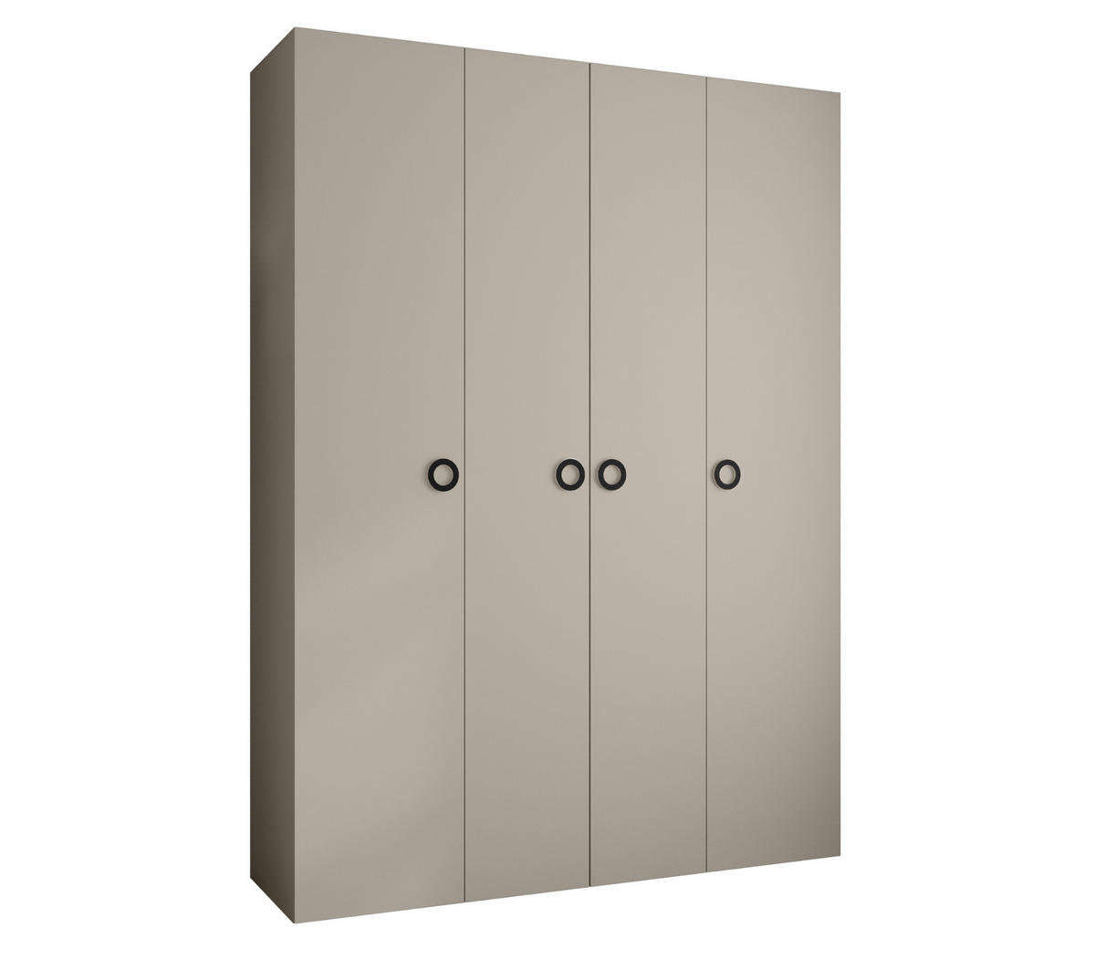 DREHTÜRENSCHRANK 245,5/180/50 4-türig - Kaschmir/Schwarz, Holz/Metall (180/245.5/50cm) - Abiks Möbel