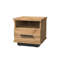 NACHTTISCH Lamelo in Eiche Wotan und Schwarz matt 37 x 36,6 x 35 cm (BxHxT) - Braun, Holzwerkstoff (37/36/35cm)