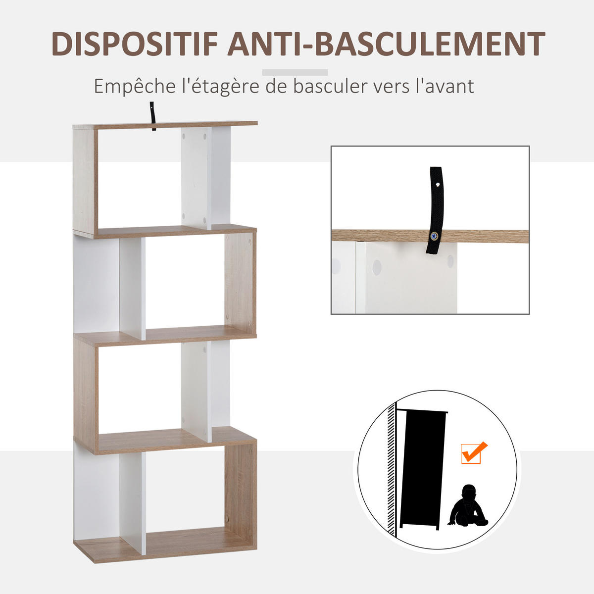REGAL DE-15472 4 Ebenen, 60/24/148 cm Naturholz - Naturfarben, Holzwerkstoff (60/148/24cm) - ComfortXL