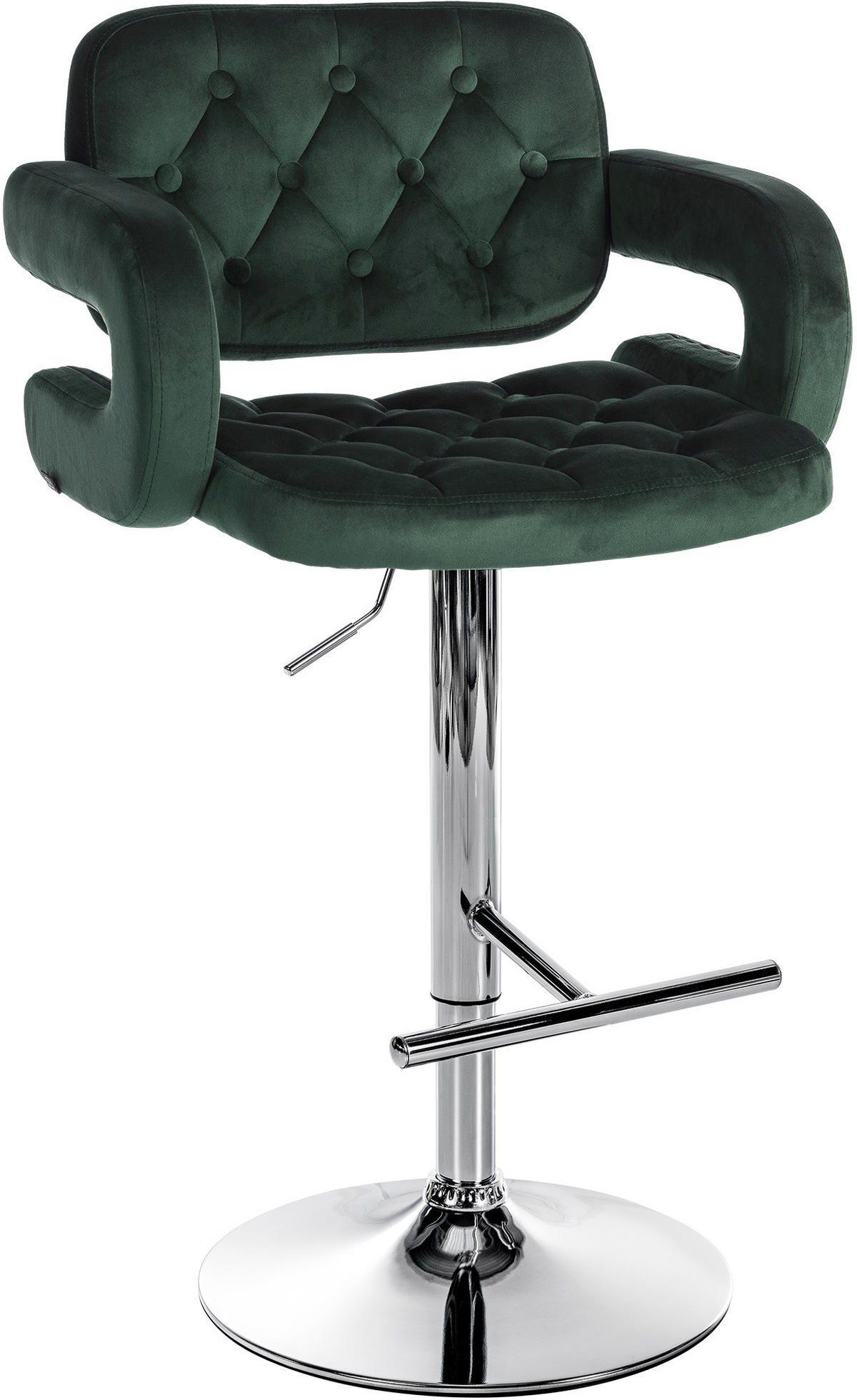 BARHOCKER Samt dunkelgrün - Dunkelgrün/Schwarz, Textil (62/103/55cm) - CLP