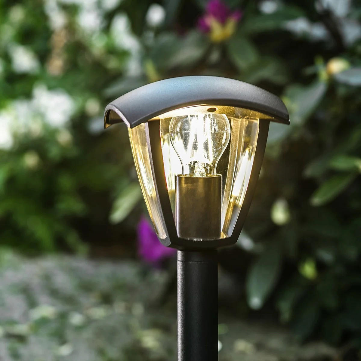 AUSSENLEUCHTE MIT LANGEM PFOSTEN VIOLET Schwarz - Schwarz, Metall (16.7/17.1/57.4cm) - CGC Europe