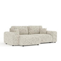 ECKSOFA Zanzibar Beige Webstoff - Beige/Schwarz, Holz/Holzwerkstoff (237/144cm) - Maison de Reve