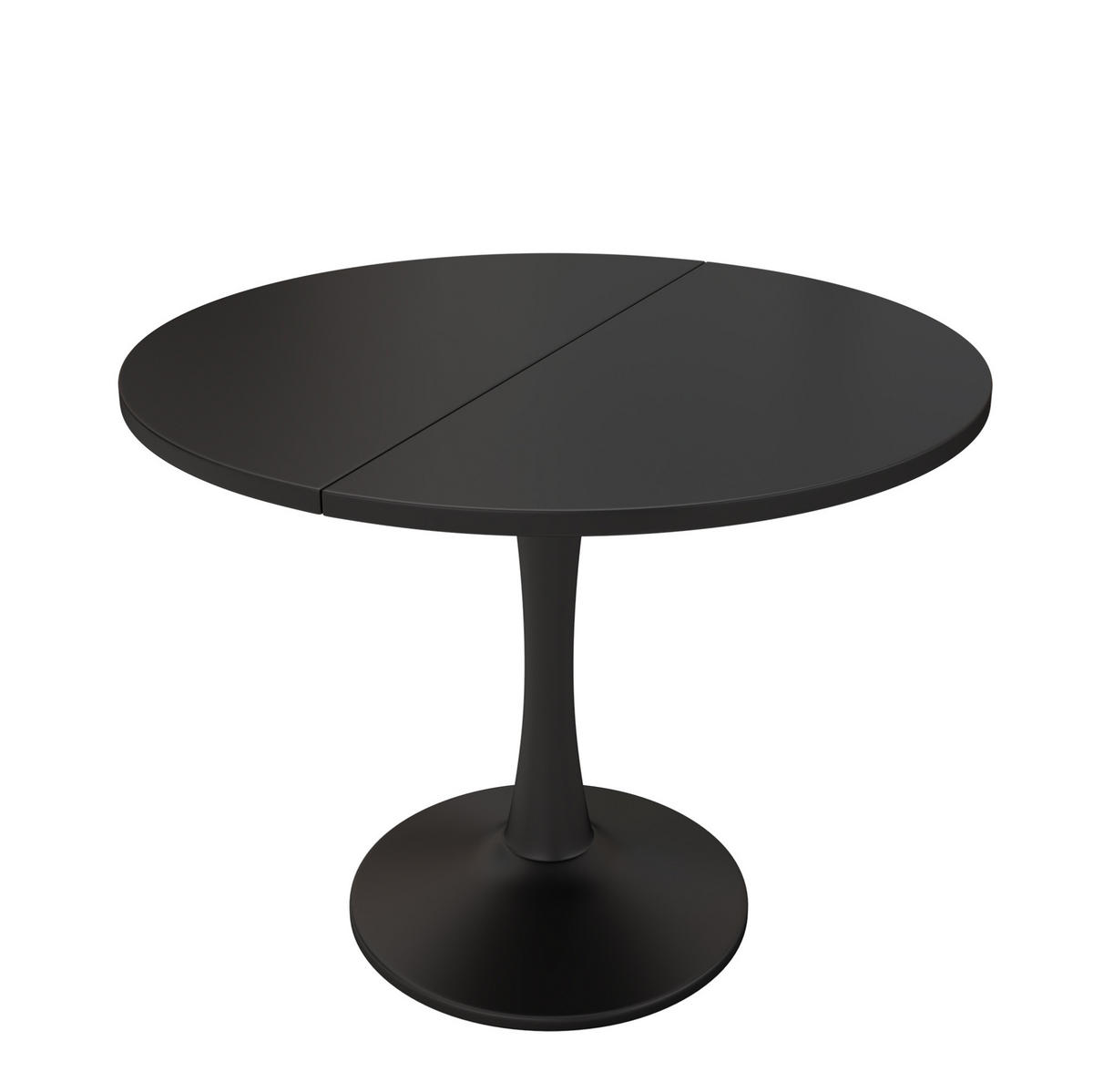 ESSTISCH 100/140/100 cm in Schwarz, aus MDF, ausziehbar und oval - Schwarz, Holzwerkstoff (100/140/75cm) - Flora Grace