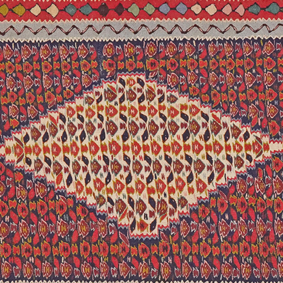 LÄUFER Kelim Senneh Blau 312/89 cm Schurwolle - Blau, Textil (89/312cm) - Looma