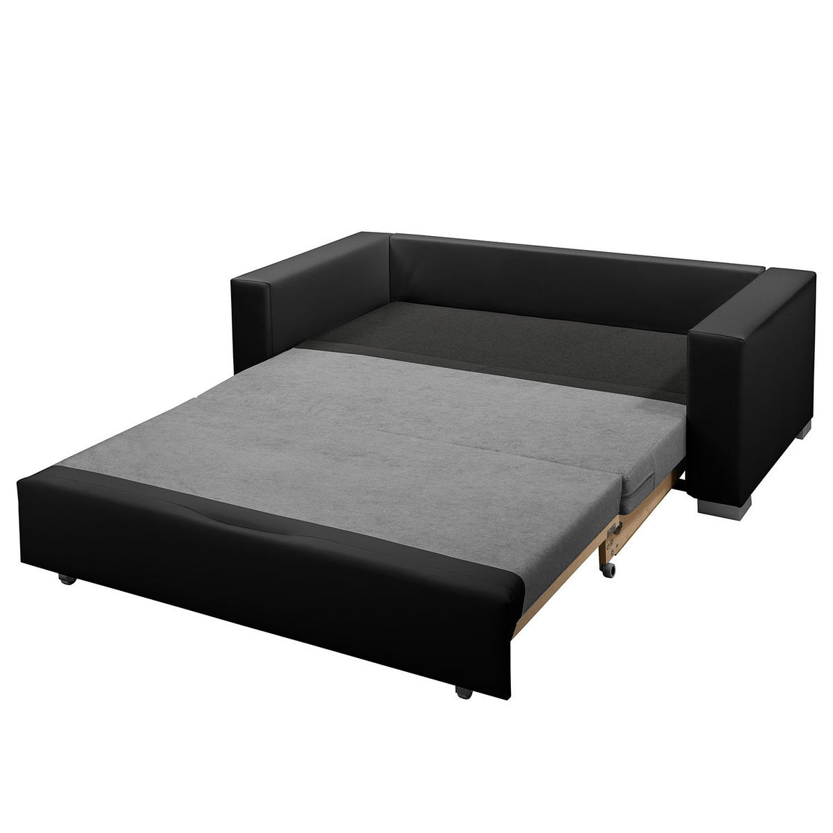 SCHLAFSOFA - Silberfarben/Schwarz, Kunststoff/Textil (173/90/90cm) - home24