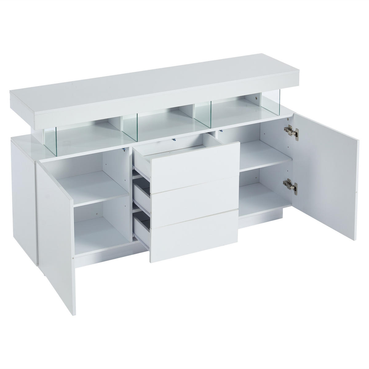 SIDEBOARD Weiß 140/35/80 cm - Weiß, Holzwerkstoff (140/80/35cm) - PANGIVO