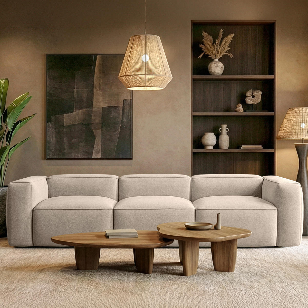 3-SITZER SOFA FUBBO, Cremig - Creme, Holz/Holzwerkstoff (290/73/96cm) - KONSIMO®