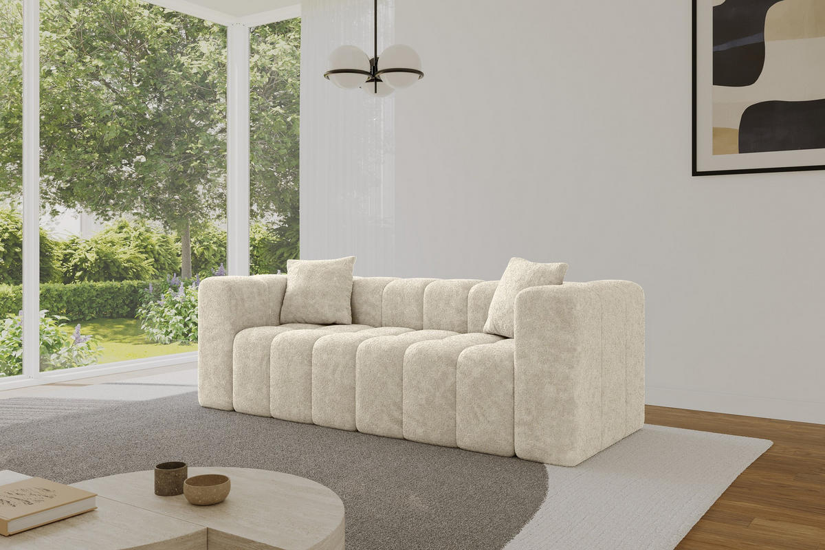 POHOVKA 2-MÍSTNÁ DONY-2 232x90x71 cm Krémová Žinylka - černá/krémová, kompozitní dřevo/textil (232/71/90cm) - ALTDECOR