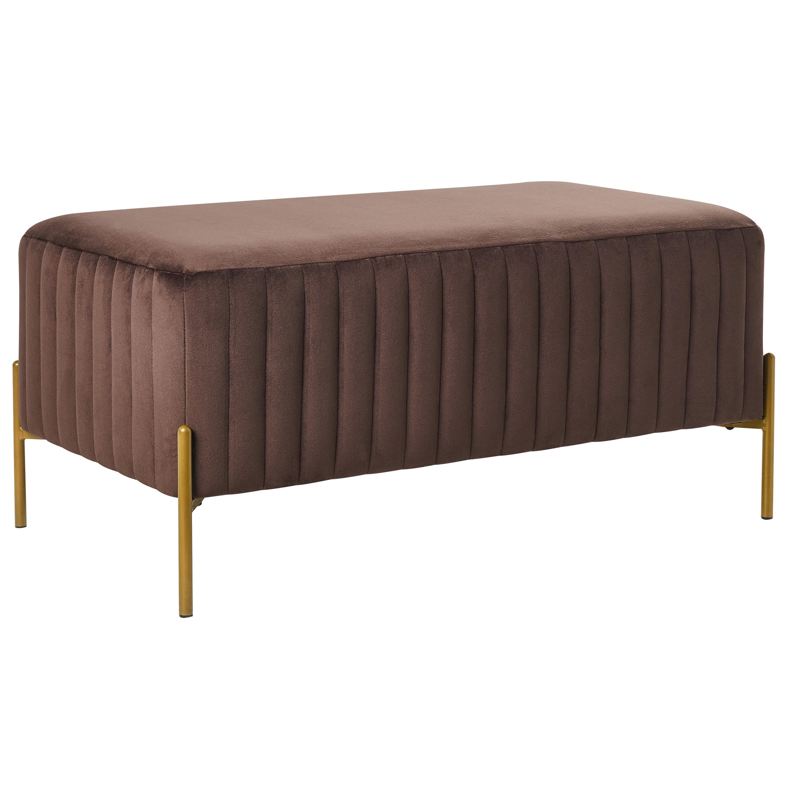 Beliani Polsterbank Braun, Gold 91x43x47 cm