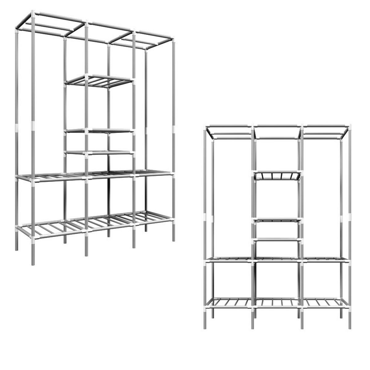 METALL-KLEIDERSCHRANK 178x128x44,5 cm - Silberfarben, Metall (44.5/178/128cm) - eyepower