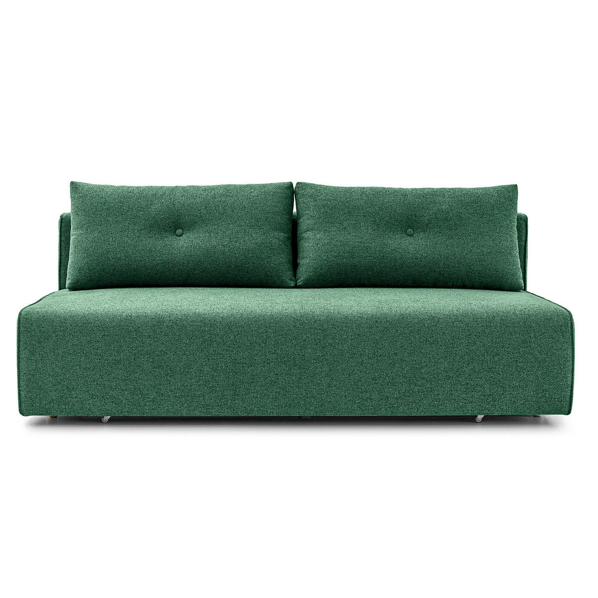 SCHLAFSOFA - Webstoff - Braun/Grün, Holz/Textil (200/86/102cm) - home24