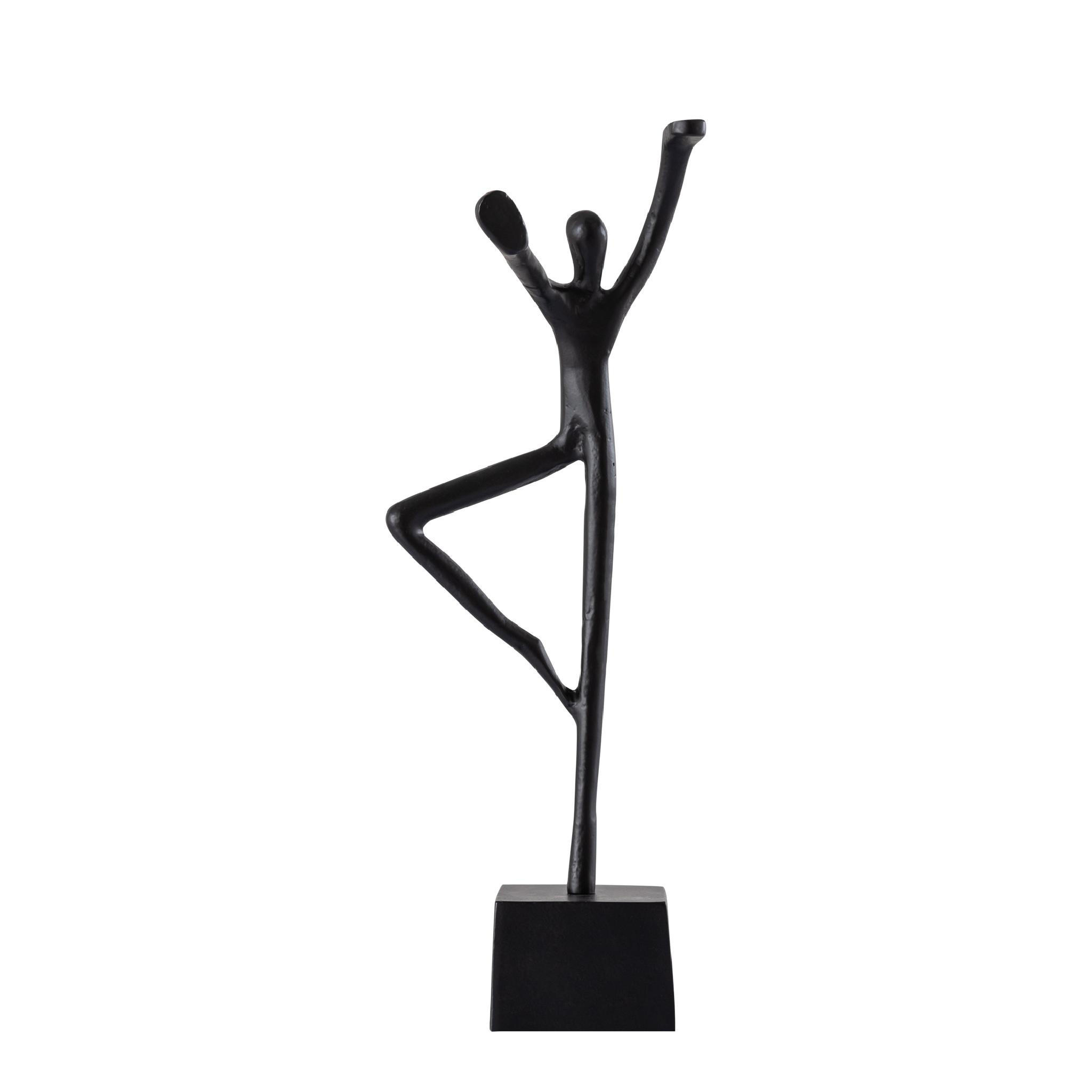 SKULPTUR Eagen Schwarz 19/12.5/44cm - Schwarz, Metall (12.5/44/19cm) - PTMD Collection