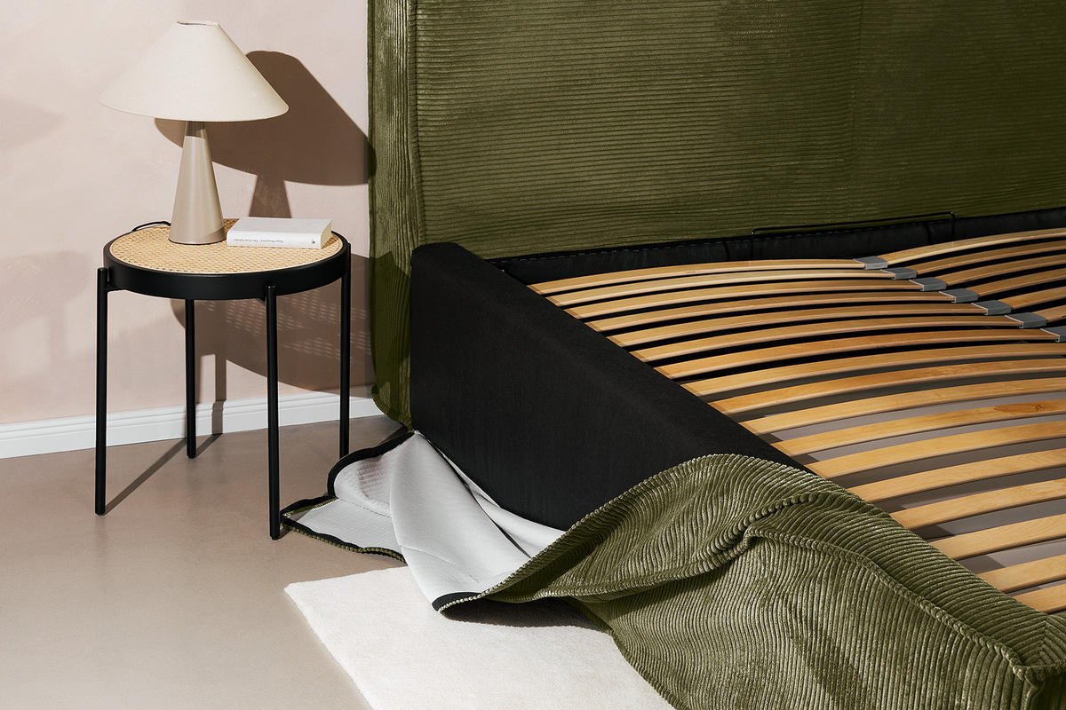 POLSTERBETT - Olivgrün, Textil (220/200cm) - home24