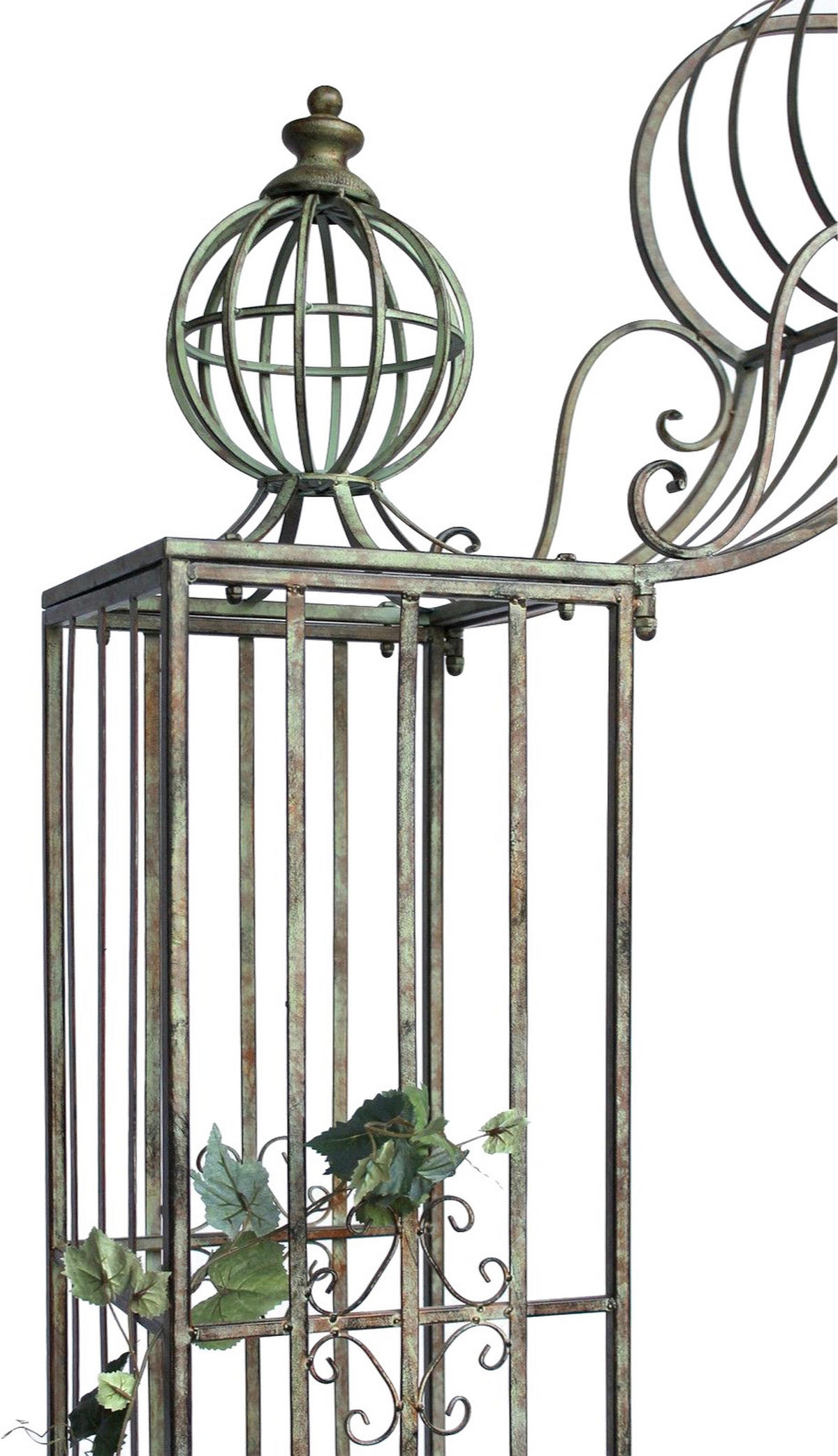 ROSENBOGEN mit Tor Metall Grün 275x170 cm - Braun, Metall (170/275/38cm) - DanDiBo