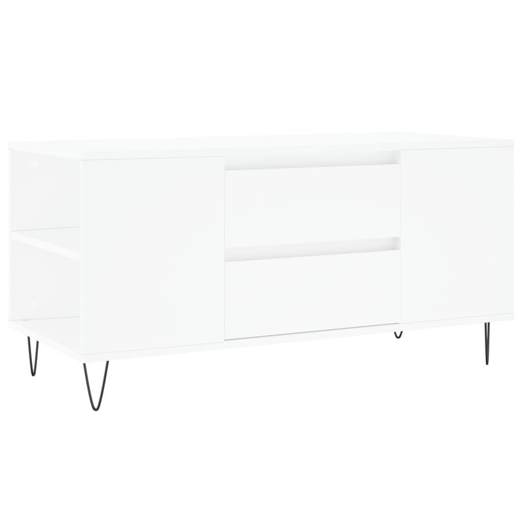 COUCHTISCH Weiß 102x44,5x50 cm Holzwerkstoff - Weiß, Holzwerkstoff (102/44.5/50cm) - furnicato